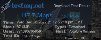 Speed Test Result