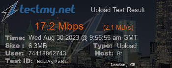 Speed Test Result