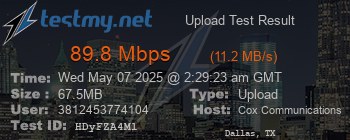 Speed Test Result