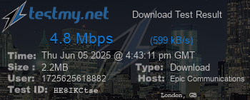 Speed Test Result