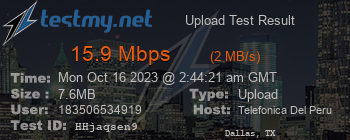 Speed Test Result