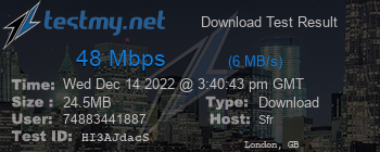 Speed Test Result