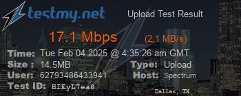 Speed Test Result