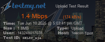 Speed Test Result