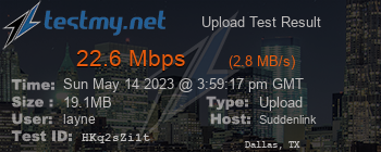 Speed Test Result