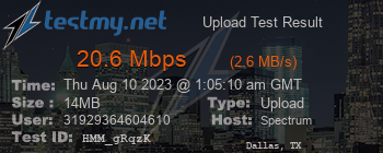 Speed Test Result