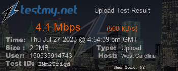 Speed Test Result