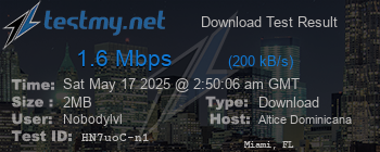 Speed Test Result