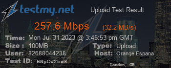 Speed Test Result