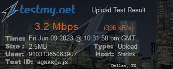 Speed Test Result