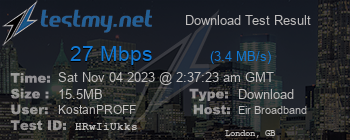 Speed Test Result