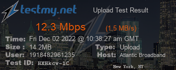 Speed Test Result