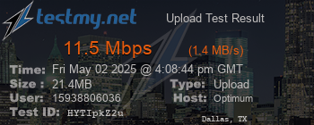 Speed Test Result