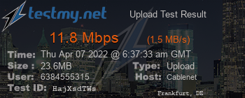 Speed Test Result