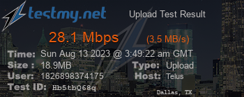 Speed Test Result