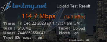 Speed Test Result