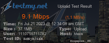 Speed Test Result