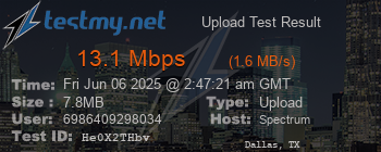 Speed Test Result
