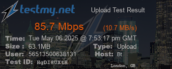 Speed Test Result