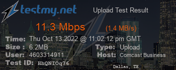 Speed Test Result