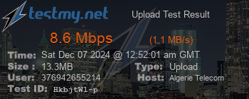 Speed Test Result