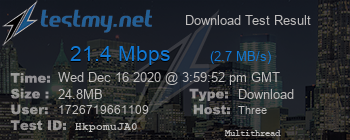 Speed Test Result