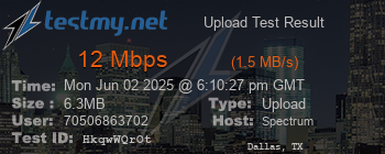 Speed Test Result