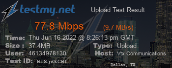 Speed Test Result