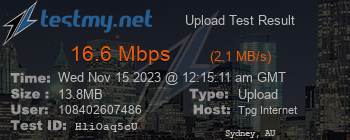 Speed Test Result