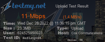 Speed Test Result