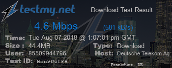 Speed Test Result