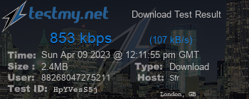 Speed Test Result