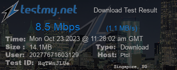 Speed Test Result