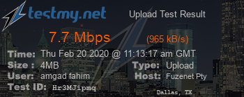 Speed Test Result