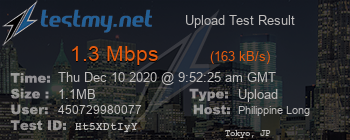 Speed Test Result