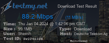 Speed Test Result