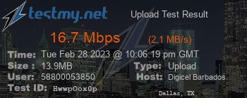 Speed Test Result