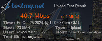 Speed Test Result