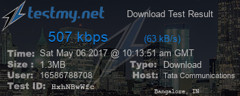 Speed Test Result