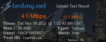 Speed Test Result