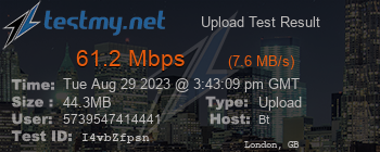 Speed Test Result