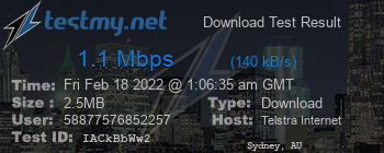 Speed Test Result