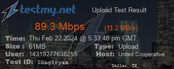 Speed Test Result