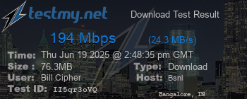 Speed Test Result