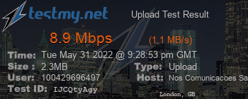 Speed Test Result