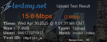 Speed Test Result
