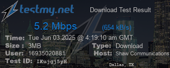 Speed Test Result