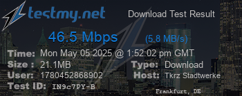 Speed Test Result