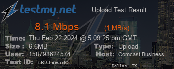 Speed Test Result