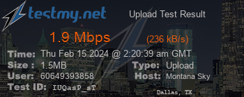 Speed Test Result